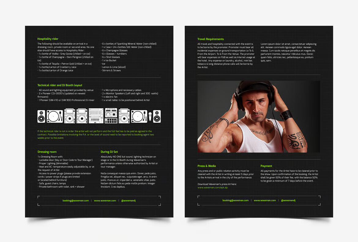 Modern DJ Press Kit / Resume Template