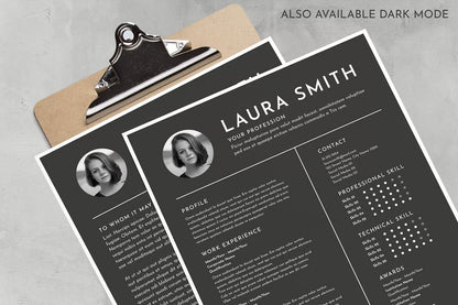 Monochrome Clean CV & Resume