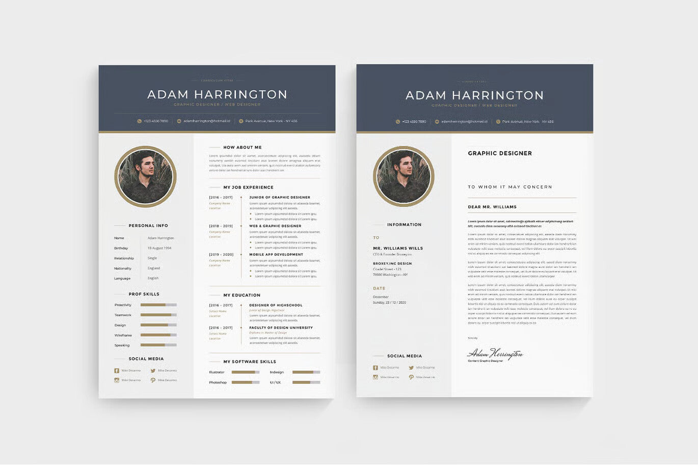 Luxury CV Resume Set