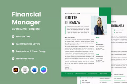 CV Resume Financial Manager V4
