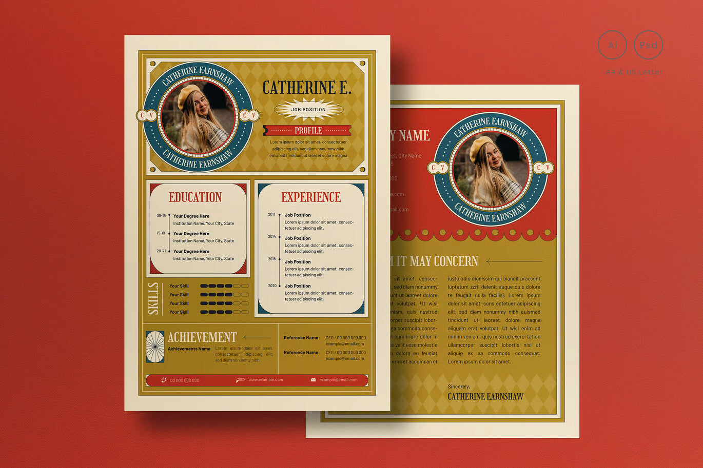 Yellow Vintage Resume