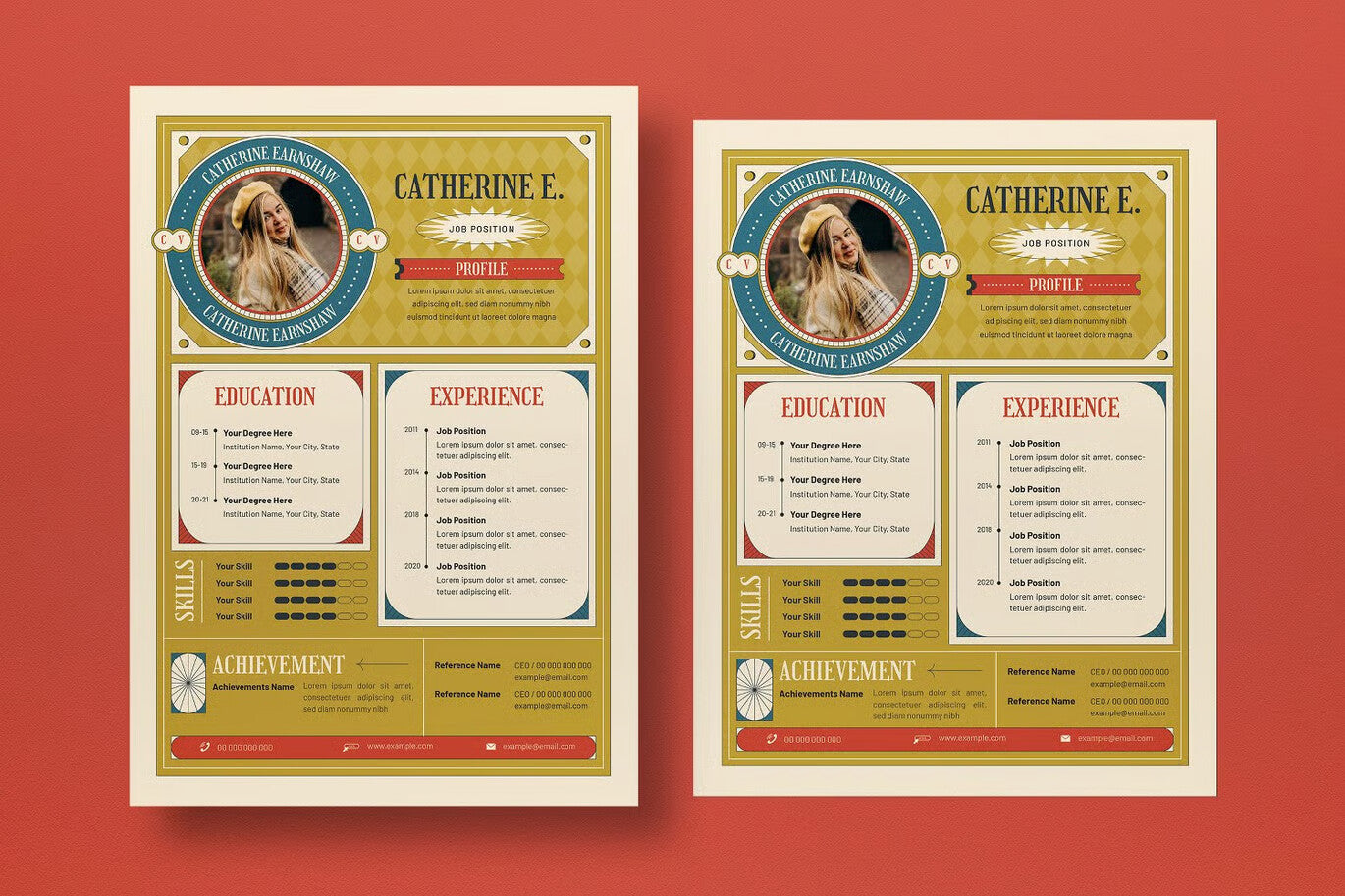 Yellow Vintage Resume