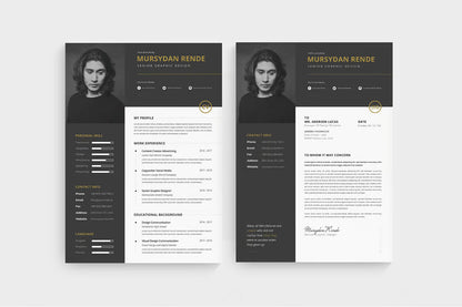 Luxury Dark CV Resume Set