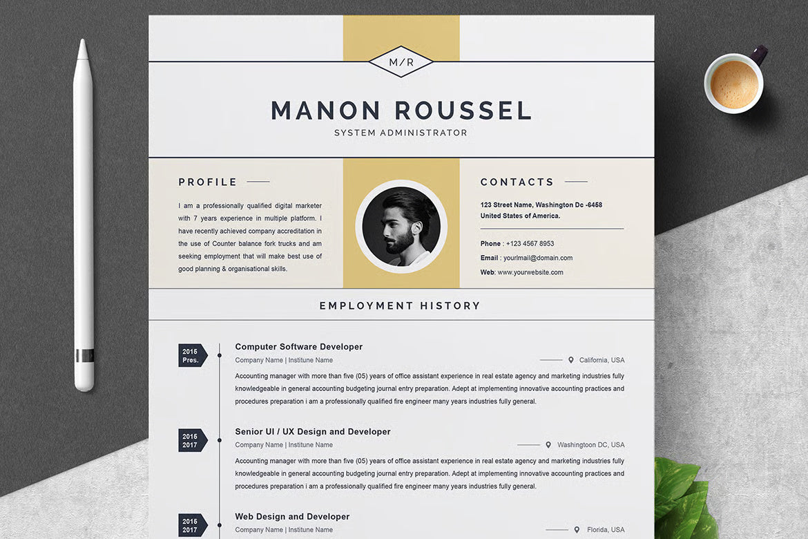 Elegant And Simple Resume Template