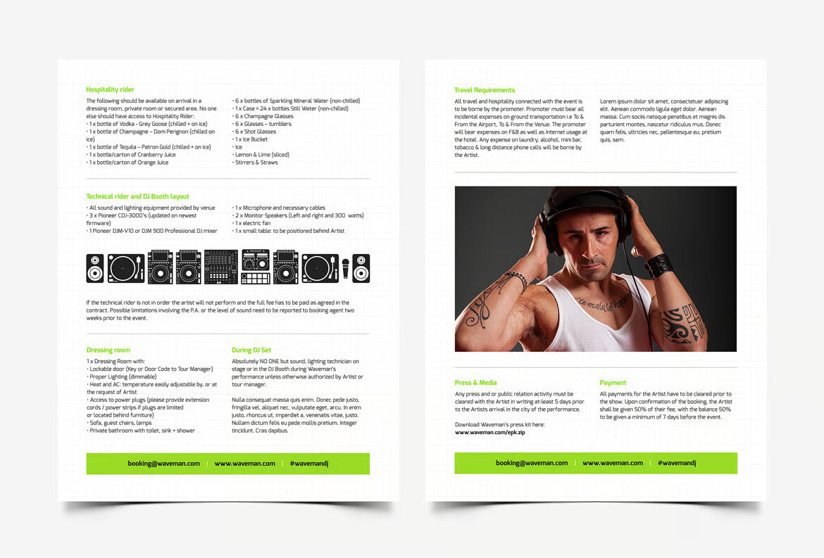 Modern DJ Press Kit / Resume Template