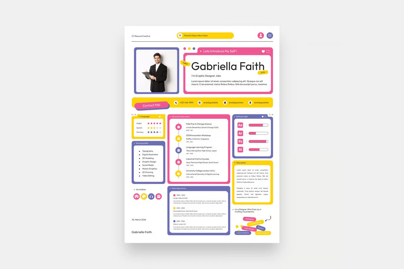 Colorful Modern Creative Cv Resume