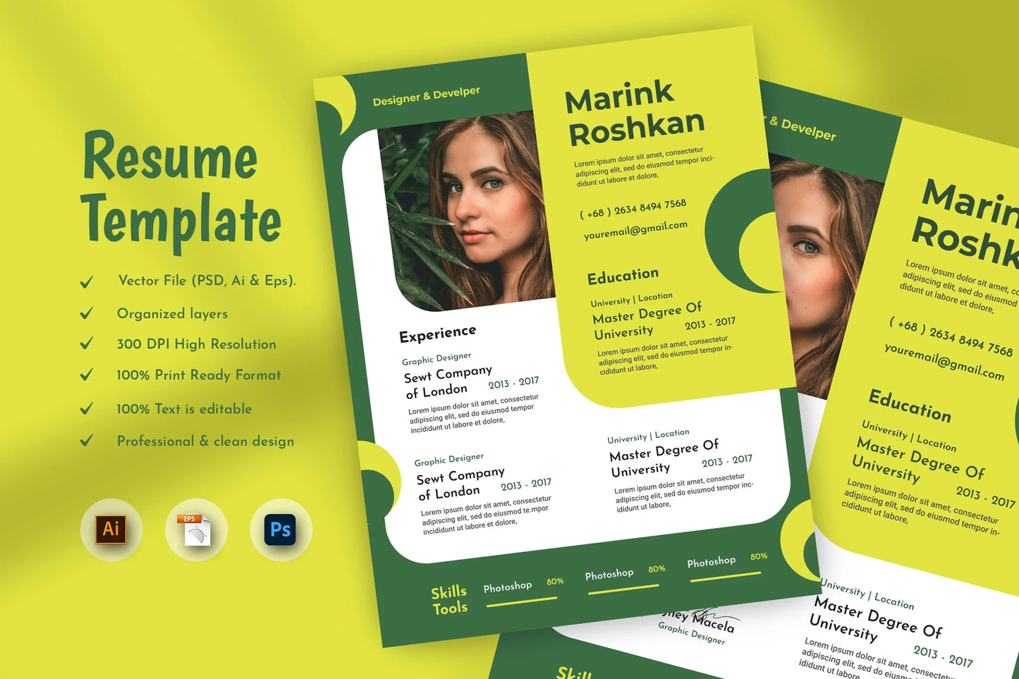 Prinkly Creative Resume & CV Template
