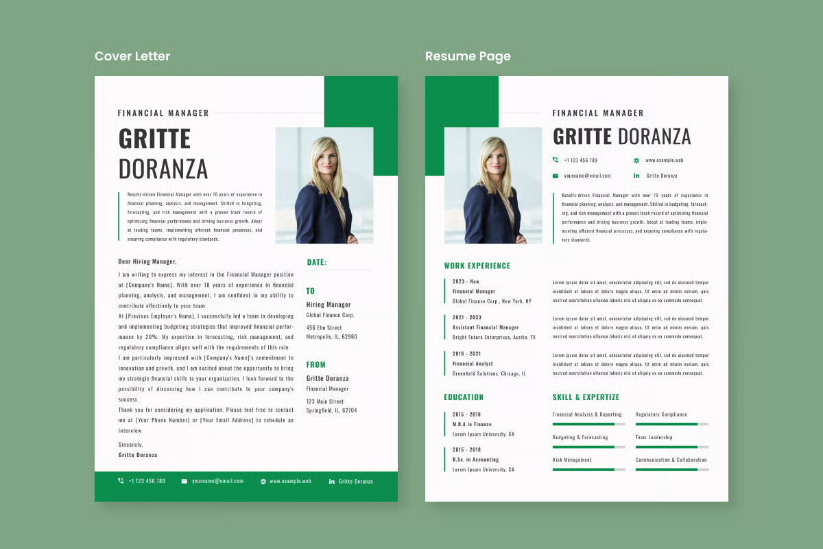 CV Resume Financial Manager V4