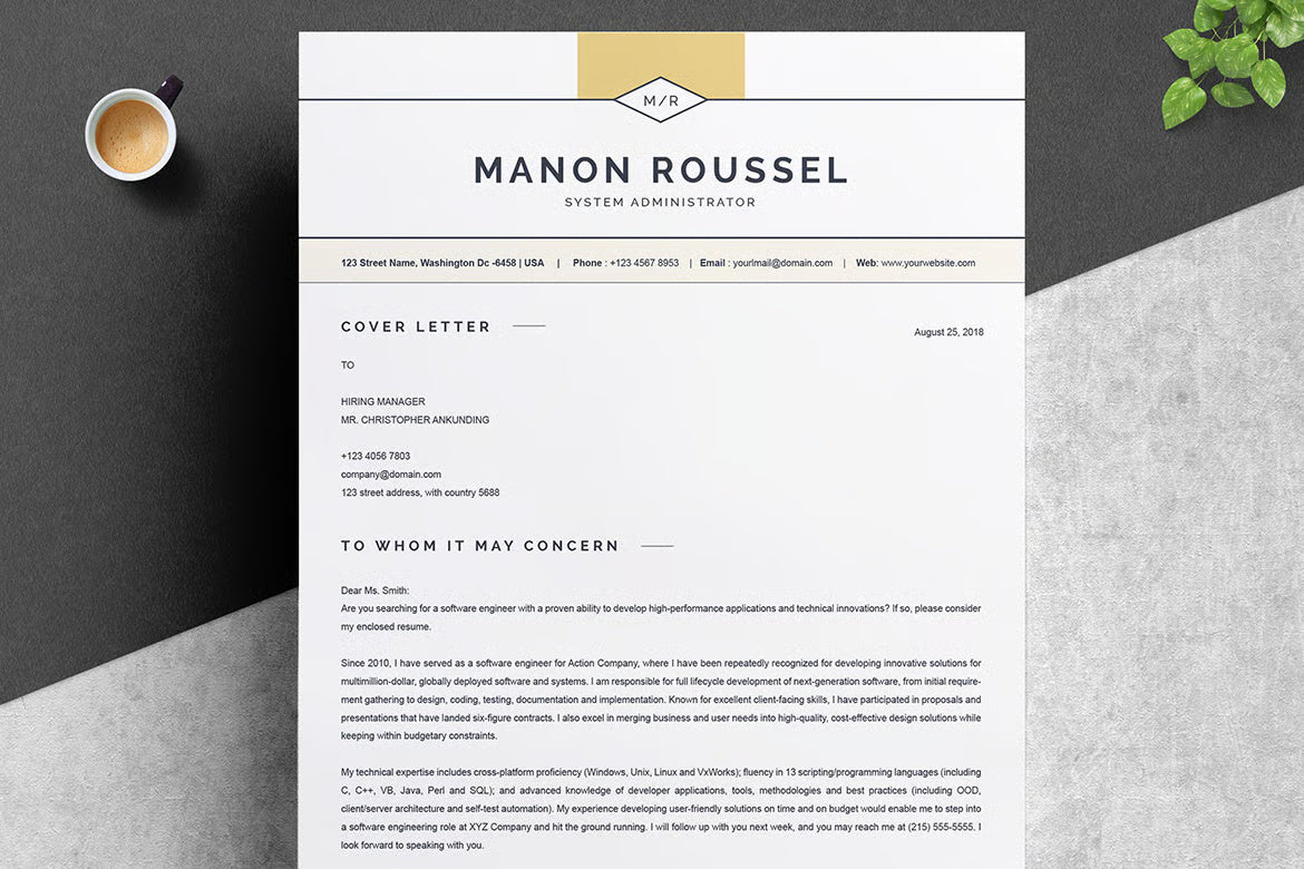 Elegant And Simple Resume Template
