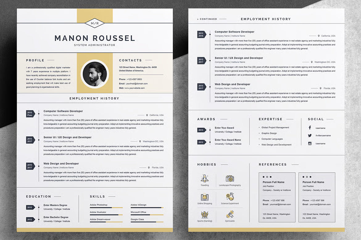 Elegant And Simple Resume Template