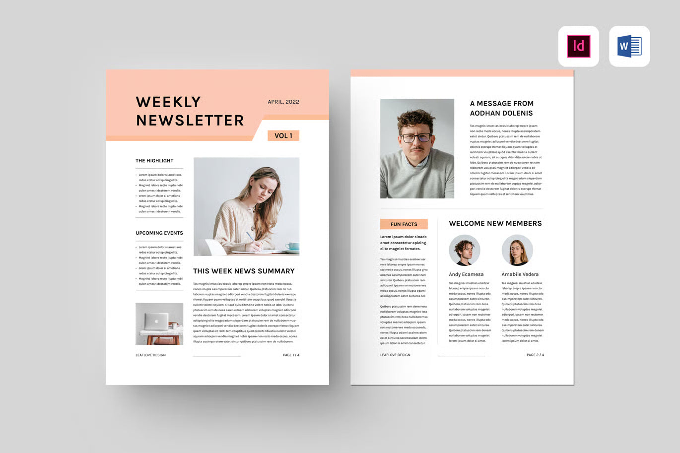 Newsletter | MS Word & Indesign