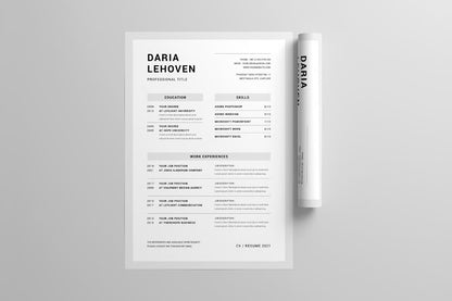 CV  MS Word & Indesign