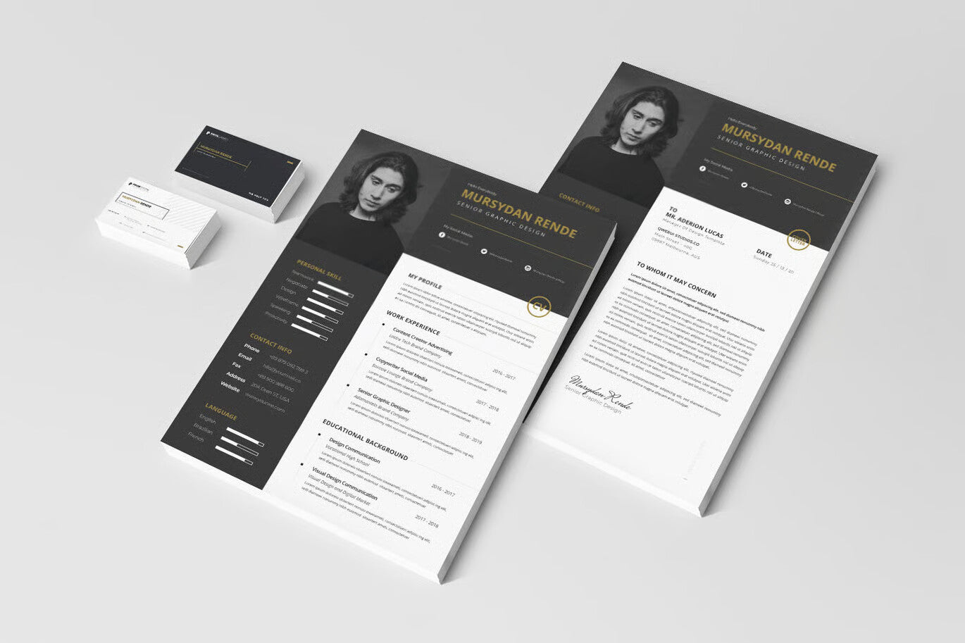 Luxury Dark CV Resume Set
