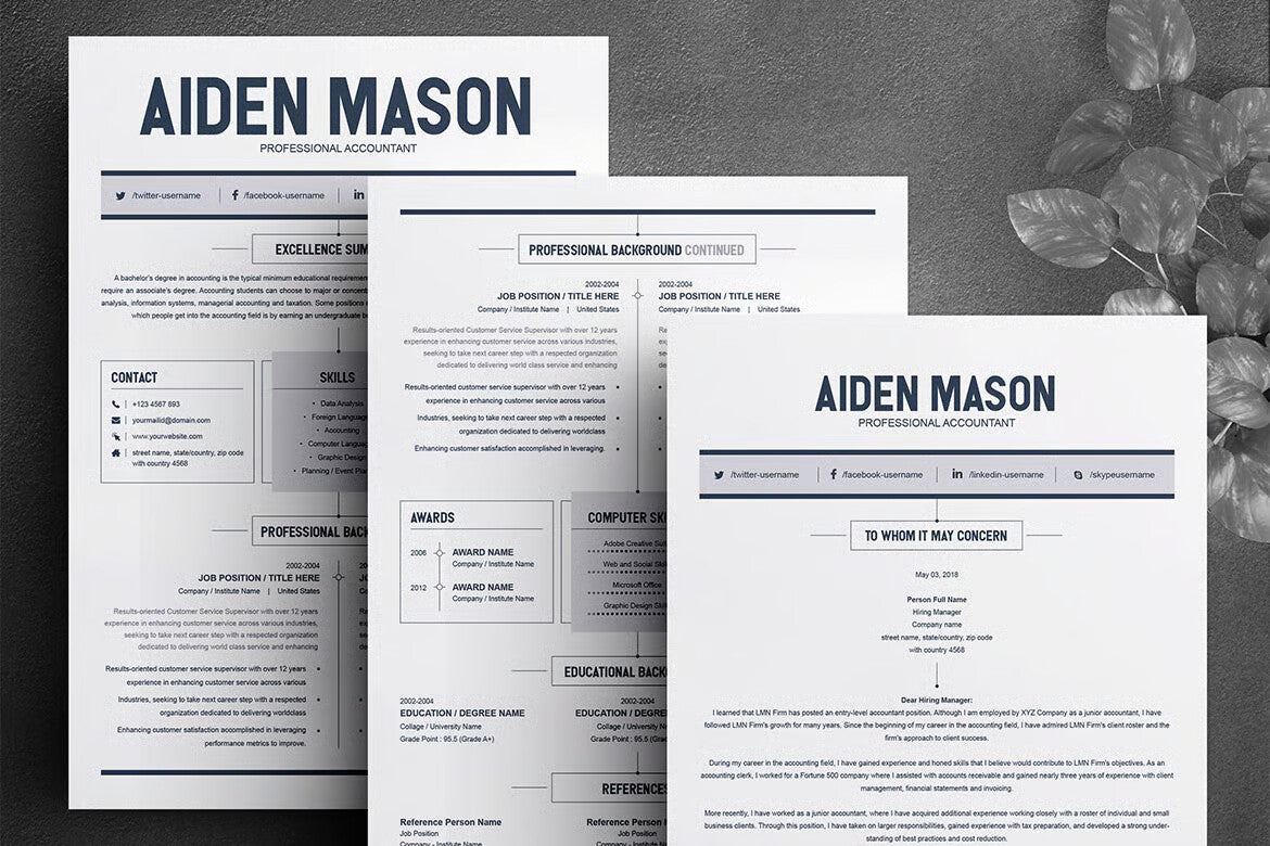 Minimalist Resume with Cover Letter