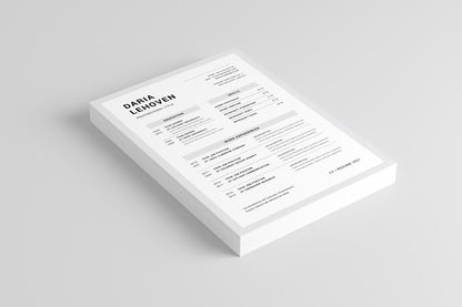 CV  MS Word & Indesign