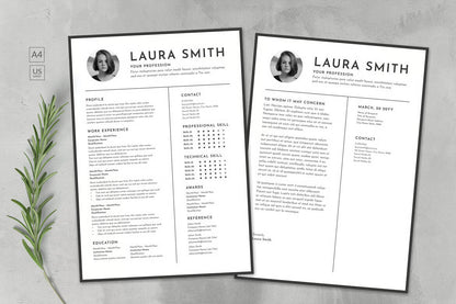 Monochrome Clean CV & Resume