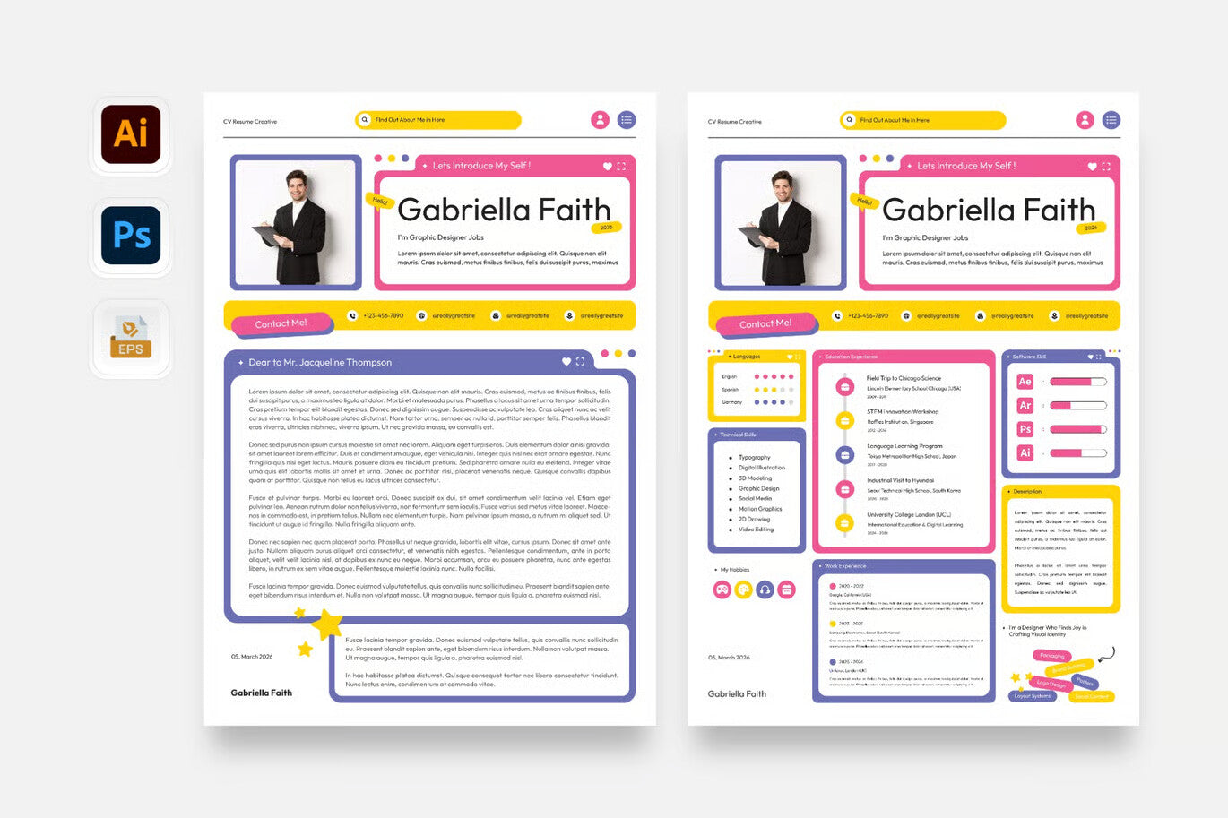 Colorful Modern Creative Cv Resume