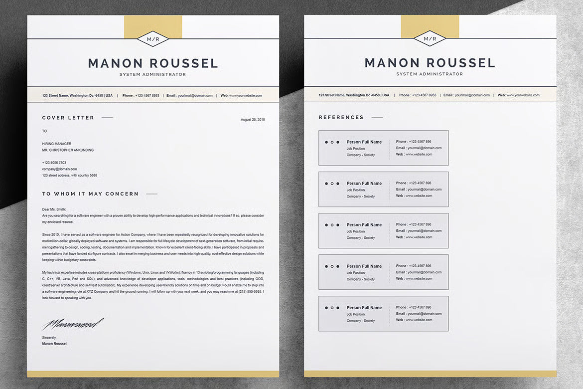 Elegant And Simple Resume Template