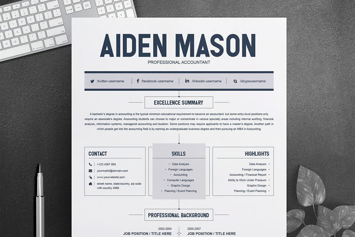Minimalist Resume with Cover Letter