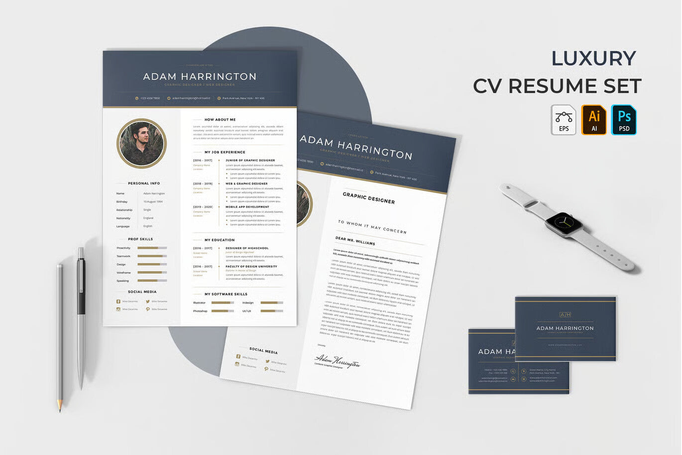 Luxury CV Resume Set