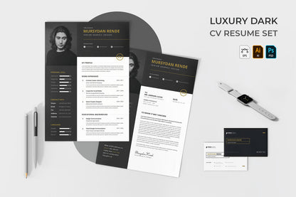 Luxury Dark CV Resume Set