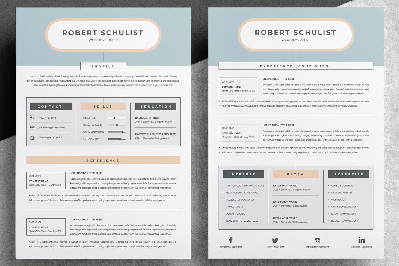 Job Resume Template