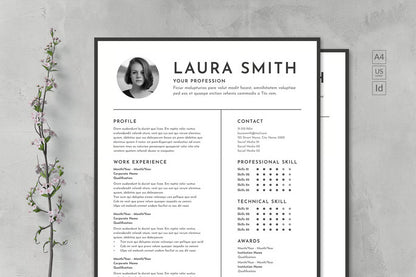 Monochrome Clean CV & Resume