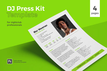 Modern DJ Press Kit / Resume Template